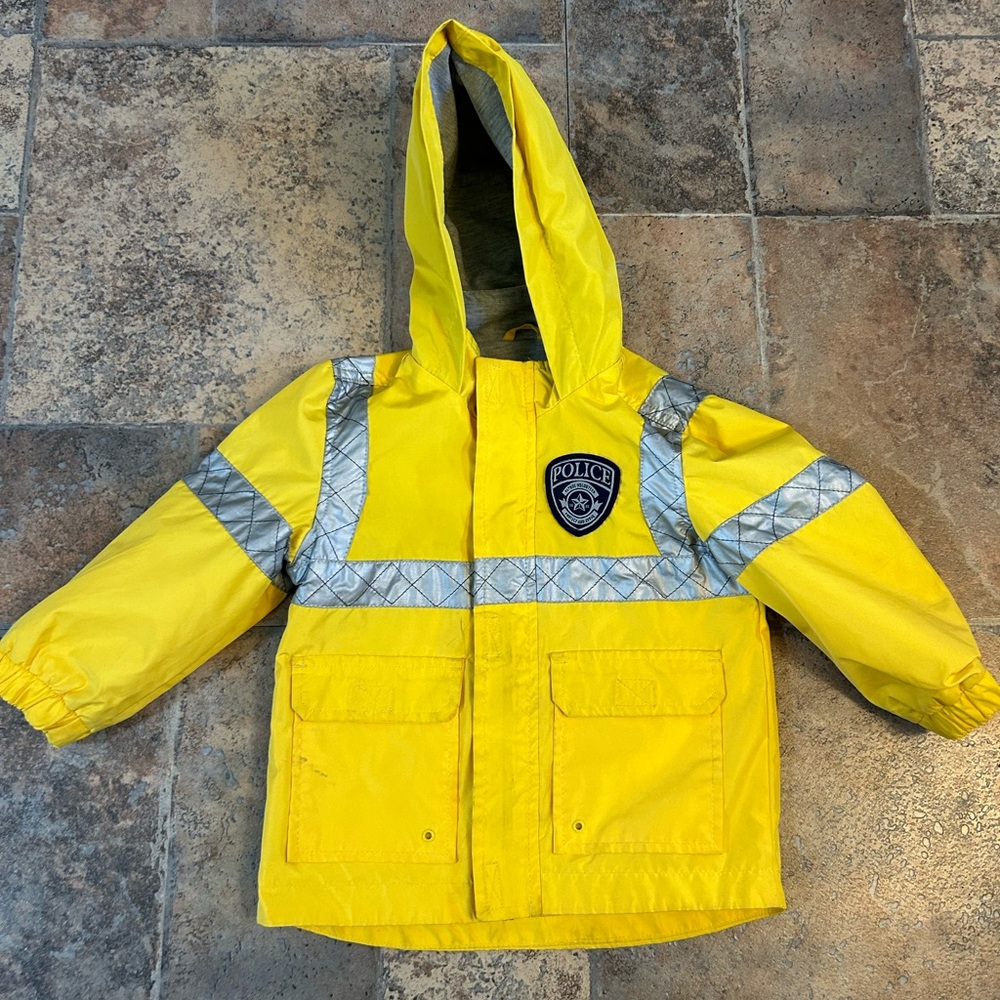 18M yellow police rain jacket